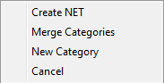 Categories popup menu